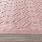 Indoor Outdoor Rug Livorno Geometric Trellis Pattern In Pink RugYourHome