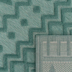 Indoor Outdoor Rug Livorno Geometric Trellis Pattern In Turquoise RugYourHome