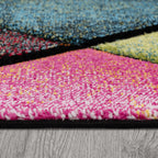 Colorful Area Rug Smaragd Checkered With Multicolor Diamonds RugYourHome