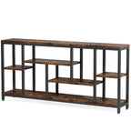 Console Sofa Table, 70.9 Inch Extra Long Table Behind Couch with Storage Shelves, 3-tier Industrial... - House Of Avana