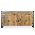 Industrial Reclaimed Wood 4 Door 4 Drawer Sideboard