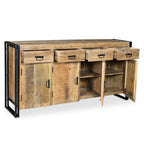 Industrial Reclaimed Wood 4 Door 4 Drawer Sideboard