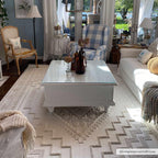 Alya White Fringe Rug Hauteloom
