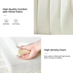 Ivory White Velvet Upholstered Wingback Accent Side Chair with Gold Metal Legs