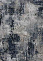 Campsall Gray&Blue Abstract Area Rug Hauteloom
