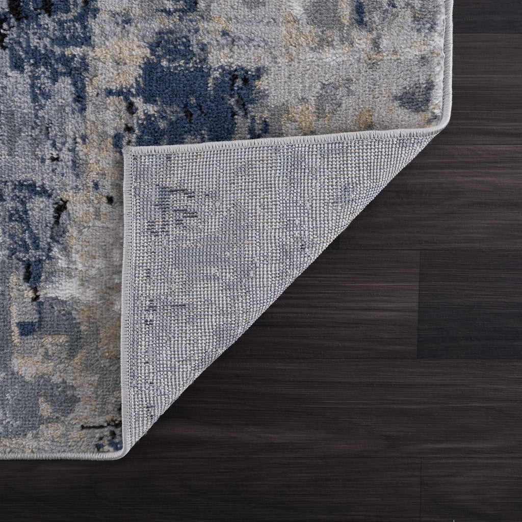 Campsall Gray&Blue Abstract Area Rug Hauteloom