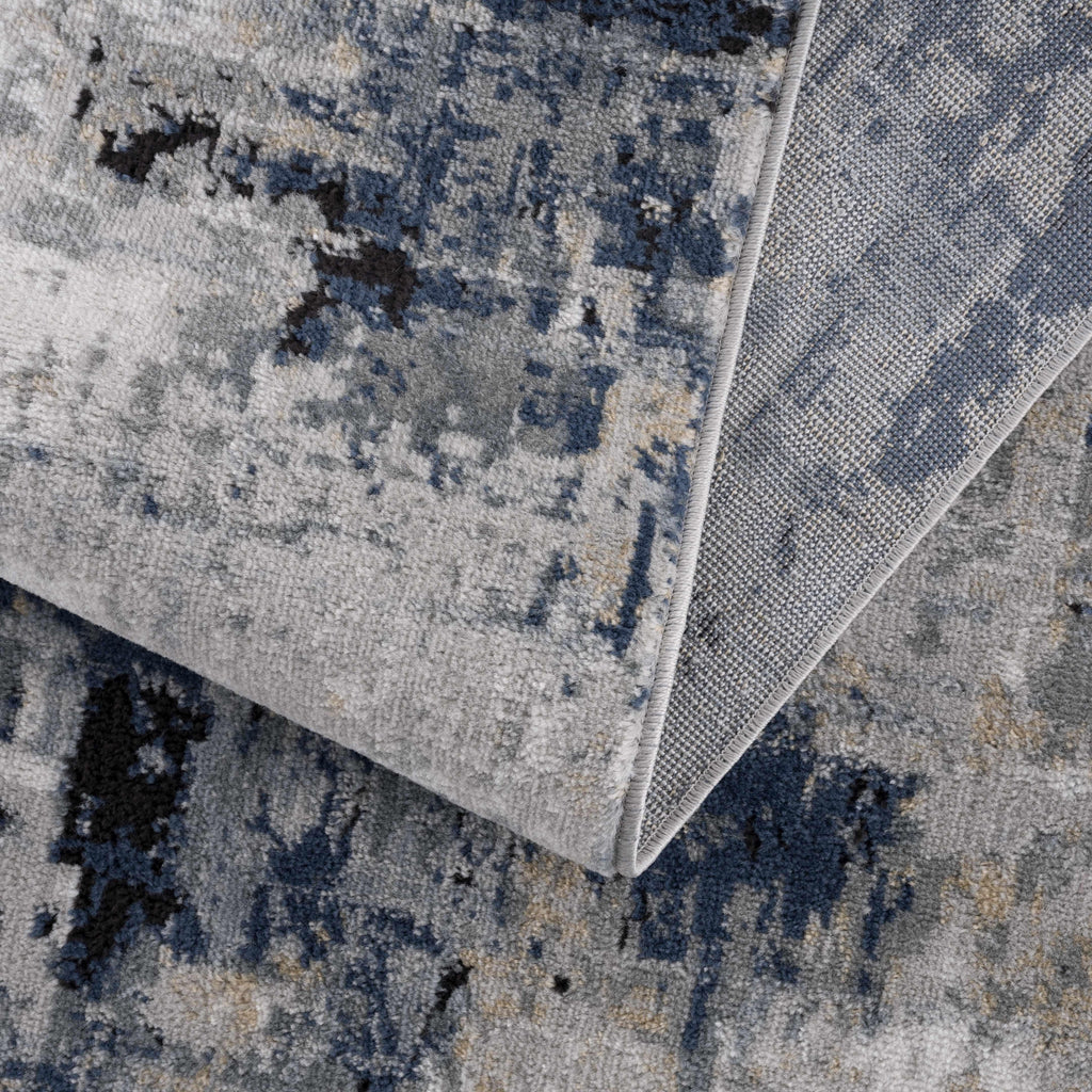 Campsall Gray&Blue Abstract Area Rug Hauteloom