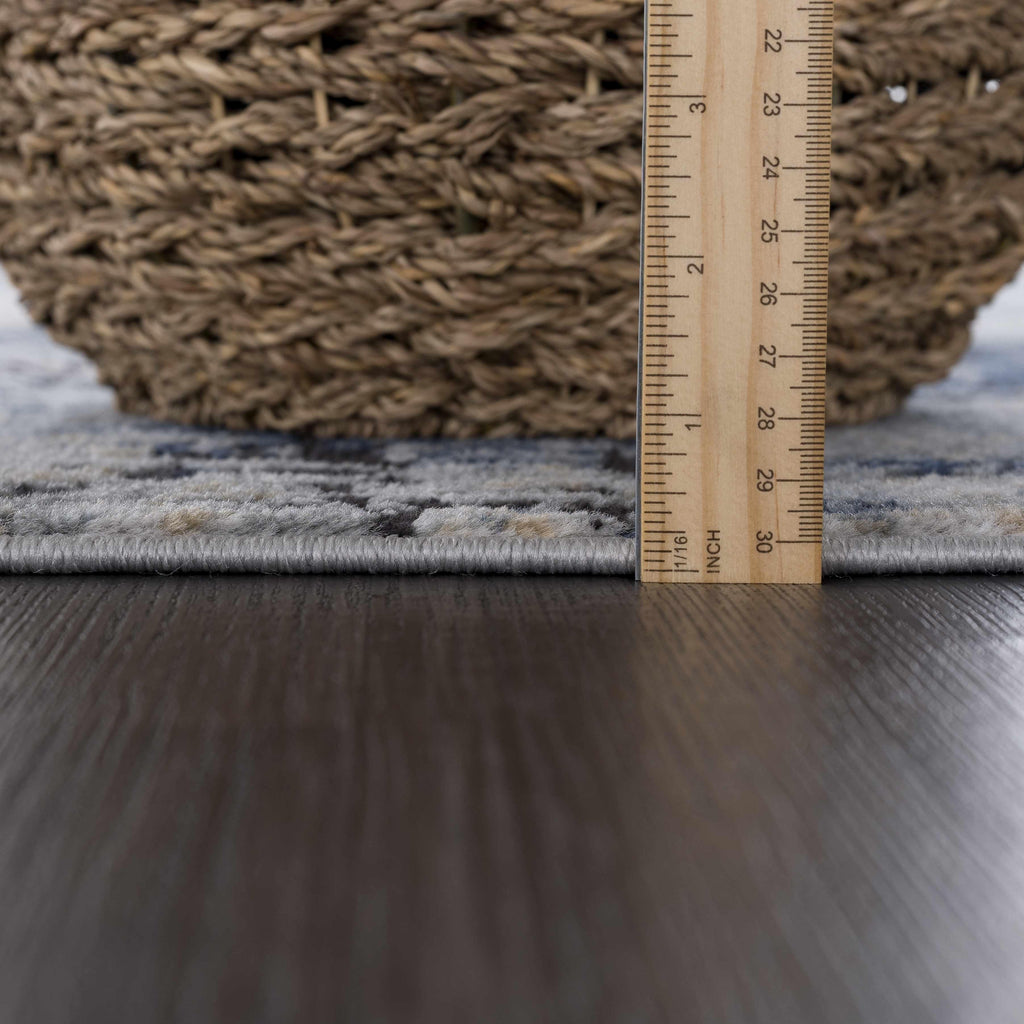 Campsall Gray&Blue Abstract Area Rug Hauteloom