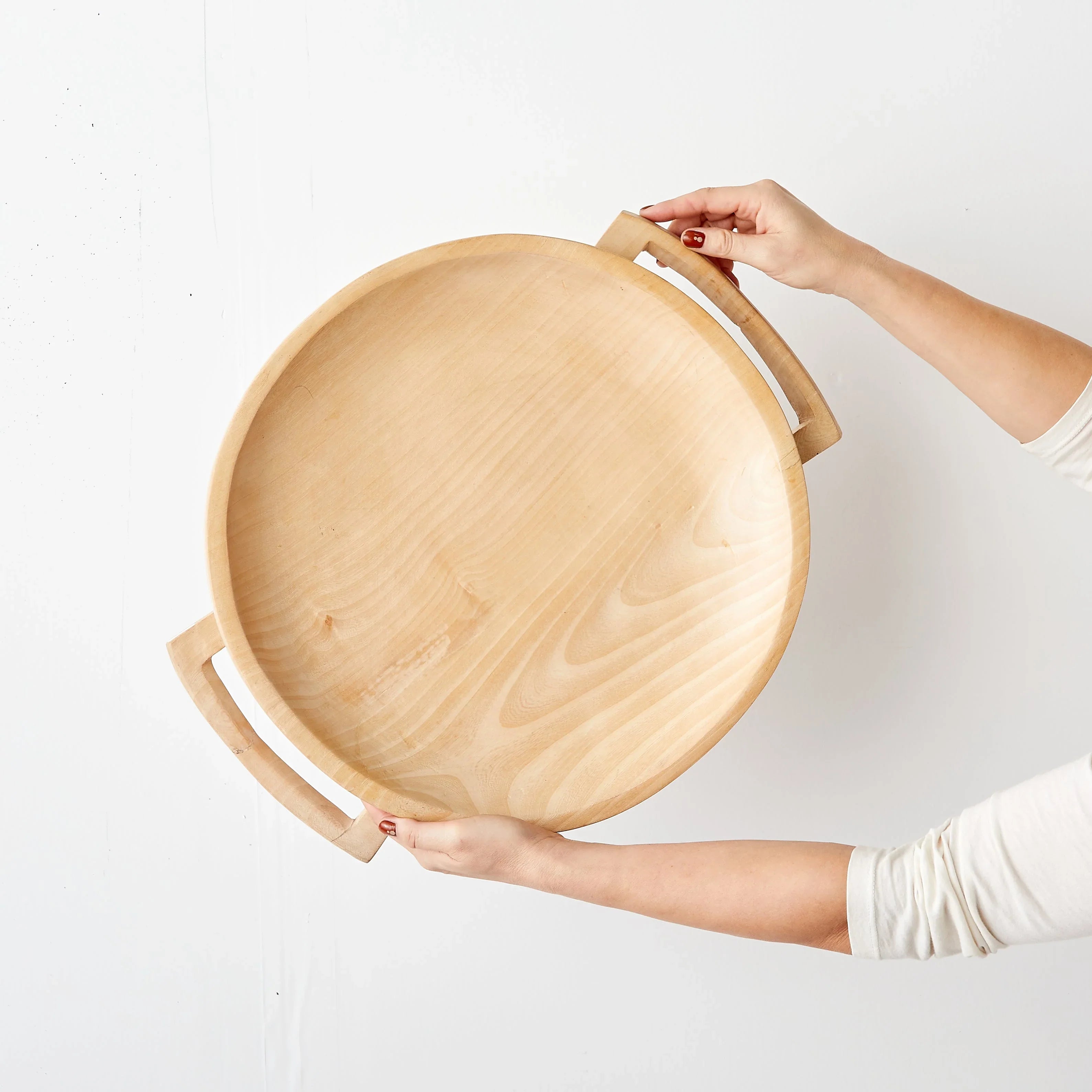 Swazi Round Wood Serving Platter Kanju Interiors