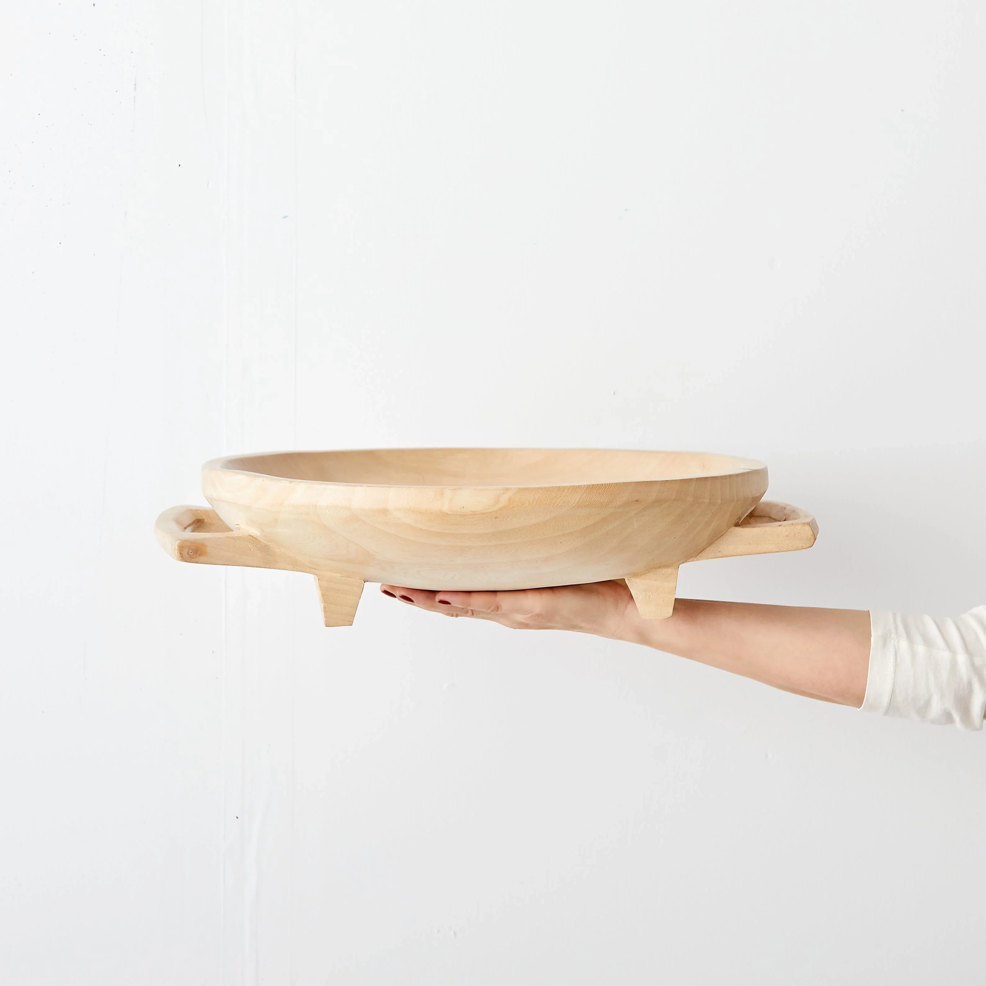 Swazi Round Wood Serving Platter Kanju Interiors