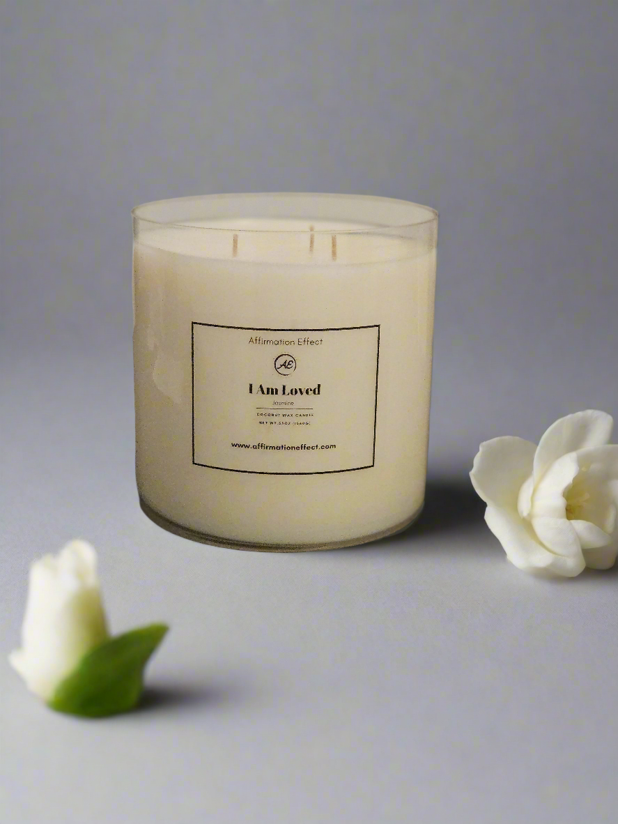 Jasmine "I Am Loved" Affirmation Candle - 55 oz