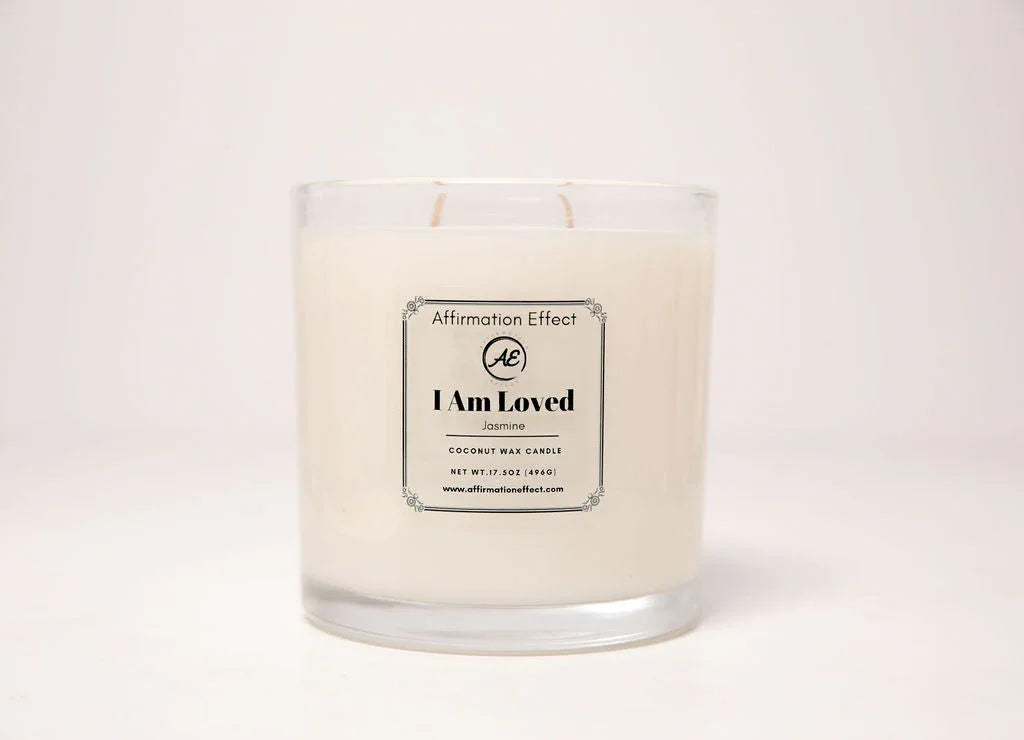 Jasmine "I Am Loved" Affirmation Candle - 17.5 oz Affirmation Effect