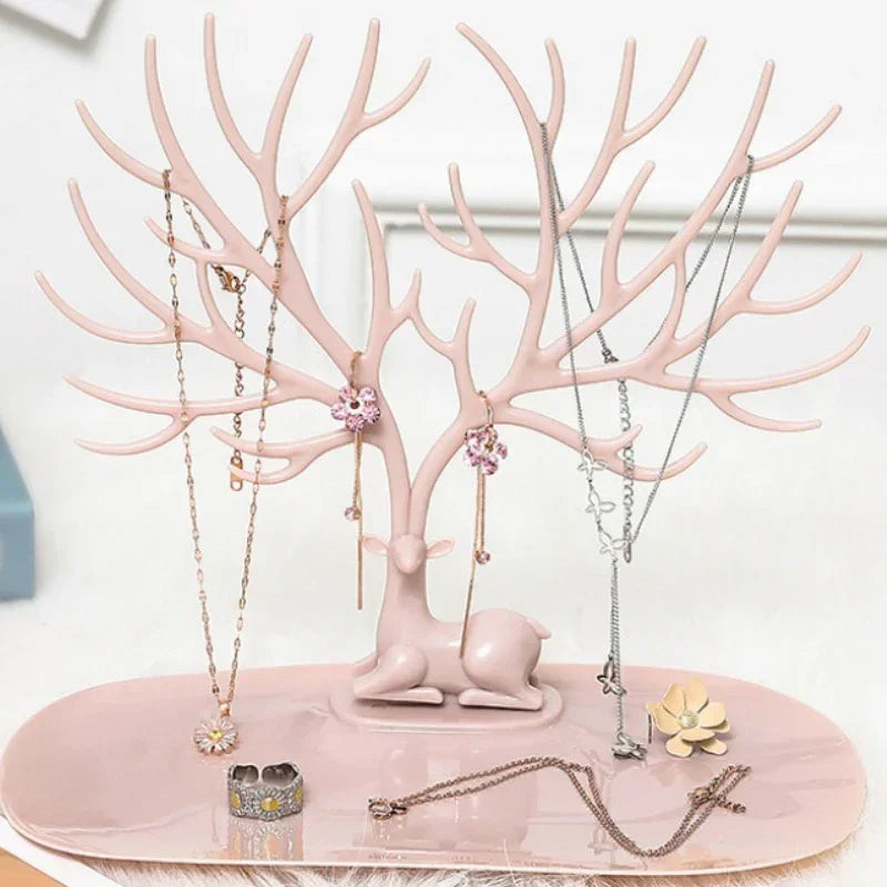 Jewelry Stand - Tree-Inspired Pink Multiple Hooks