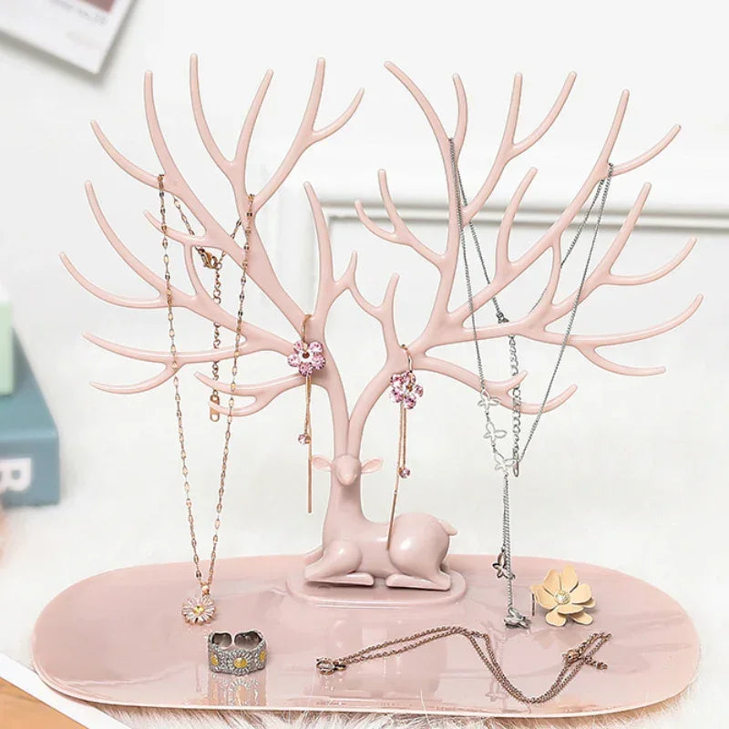Jewelry Stand - Tree-Inspired Pink Multiple Hooks