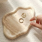 Jewelry Tray - 2-layer Marble Cloud, angled view - House Of Avana