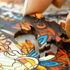 Premium Wooden Dachshund Jigsaw Puzzle Wall Decor, close-up view - House Of Avana