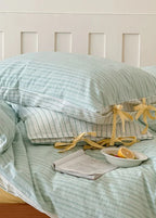 Josie Bow Tied Striped Bedding Set / Pink Ever Lasting