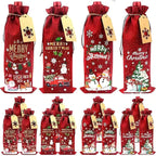 12 Christmas Wine Bags with Cards and Jute Rope, Suitable for Gifts at Parties House Of Avana [[SKU:HOA-STO-048]]