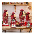 12 Christmas Wine Bags with Cards and Jute Rope, Suitable for Gifts at Parties House Of Avana [[SKU:HOA-STO-048]]
