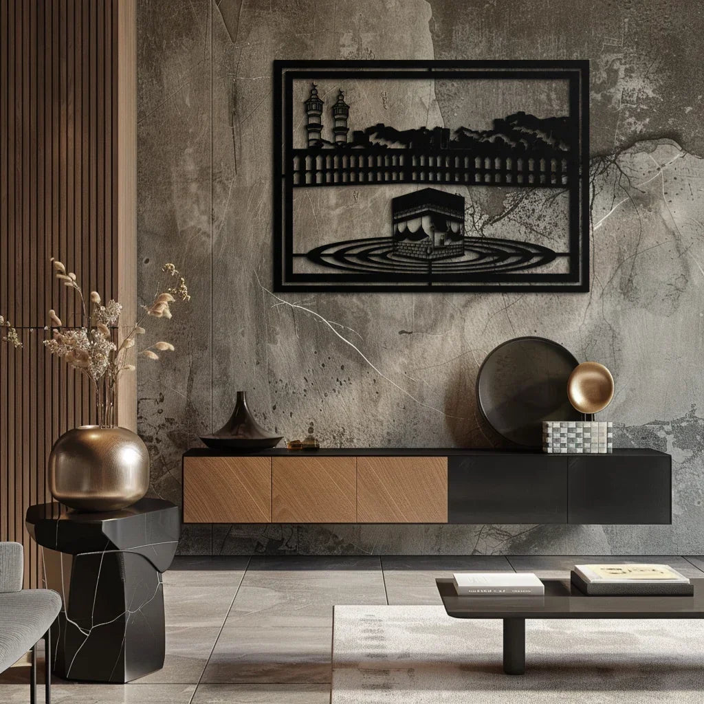 Kaaba Metal Wall Art - Sacred Islamic Wall Decor - KAF232 Peony Atelier