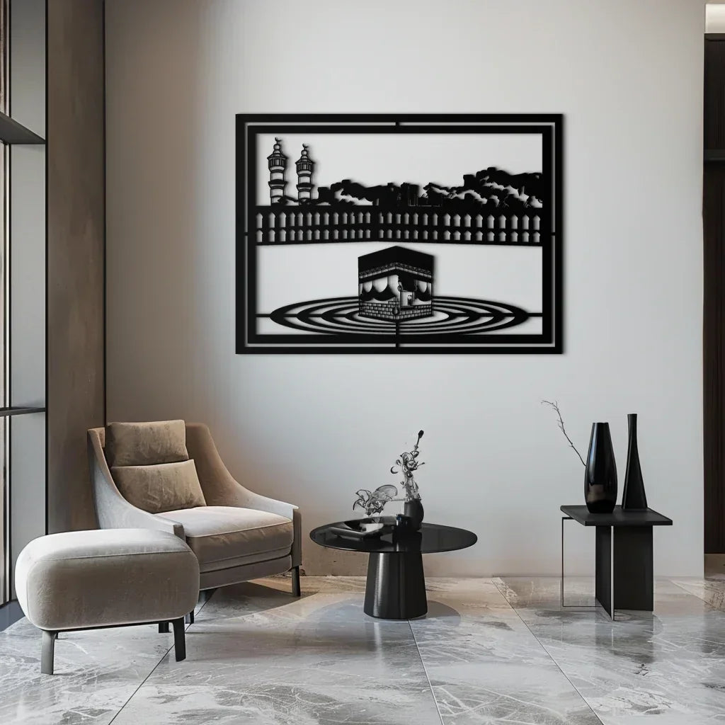 Kaaba Metal Wall Art - Sacred Islamic Wall Decor - KAF232 Peony Atelier