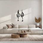 Allah & Muhammed Arabic Calligraphy Wall Art - Modern Islamic Metal Decor- KAF253 Peony Atelier