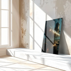 Abandoned Submarine in Swamp Glass Wall Art – Moody Nautical UV Print Design-KAFCD030 Peony Atelier