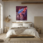Antelope Canyon View Glass Wall Art – Vivid Desert Rock Formation UV Print-KAFCD033 Peony Atelier