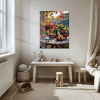 Autumn Breakfast Table Glass Wall Art – Rustic Harvest Outdoor UV Print-KAFCD045 Peony Atelier