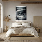 Black and White Palace Cityscape Glass Wall Art – Architectural UV Print Design-KAFCD054 Peony Atelier