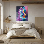Abstract Fluid Wave – Colorful Modern UV Glass Wall Art-KAFCD083 Peony Atelier