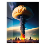 Apocalyptic Explosion – Futuristic City Blast UV Glass Wall Art- KAFCD101 Peony Atelier