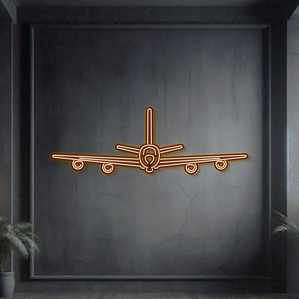 Kc-135r Stratotanker Front Metal Neon Aircraft Wall Art - Ncn0052, back view - House Of Avana