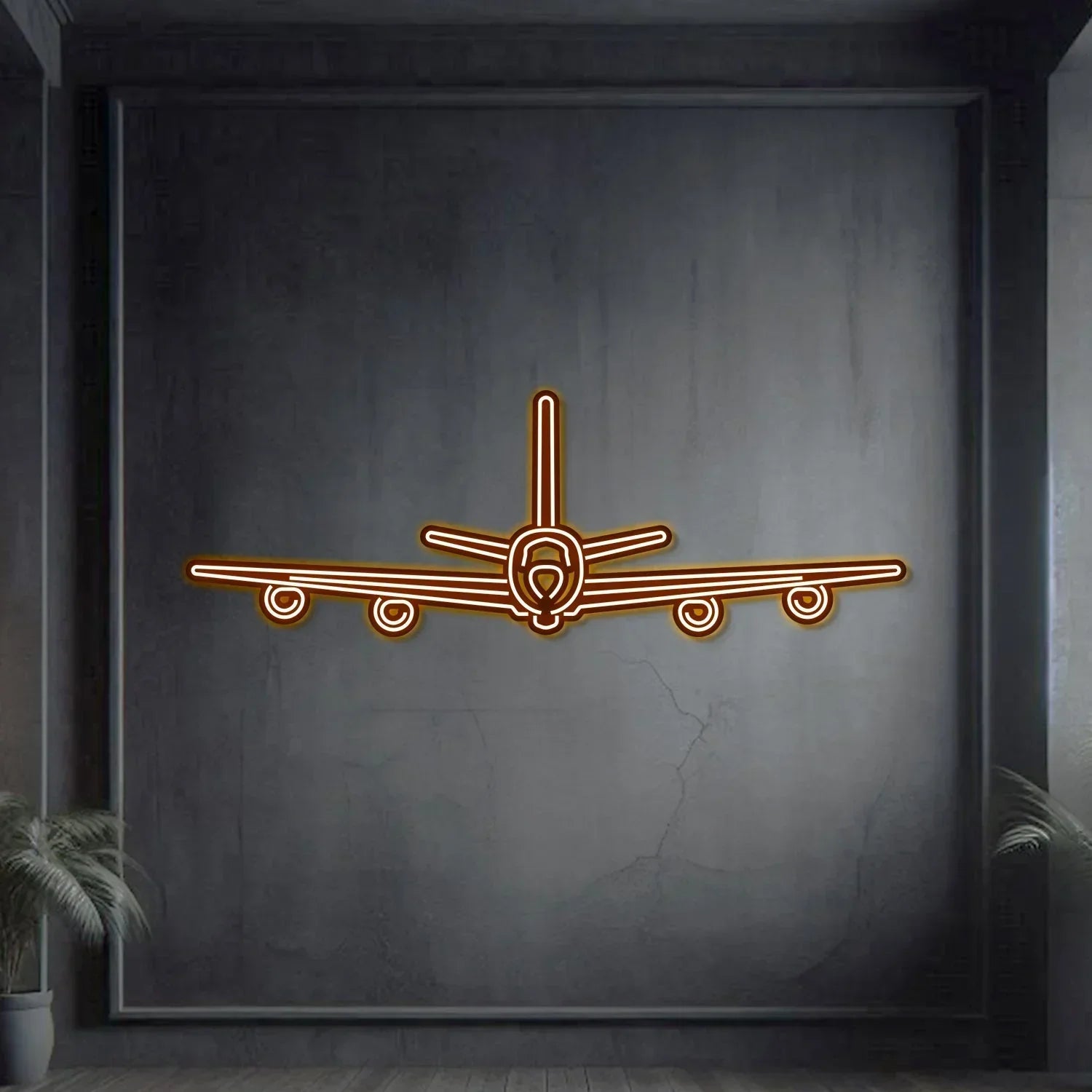 Kc-135r Stratotanker Front Metal Neon Aircraft Wall Art - Ncn0052, back view - House Of Avana