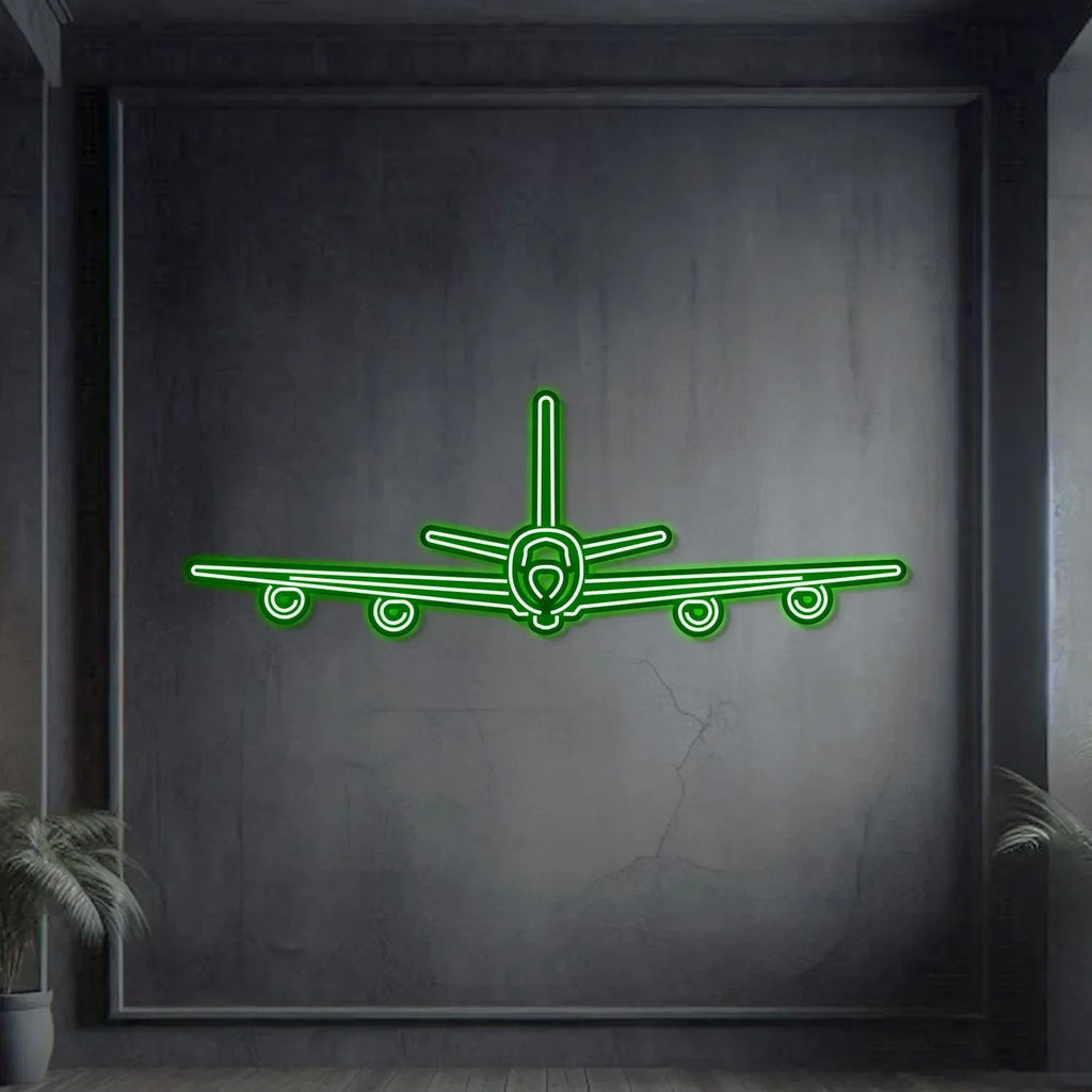 Kc-135r Stratotanker Front Metal Neon Aircraft Wall Art - Ncn0052, side view - House Of Avana