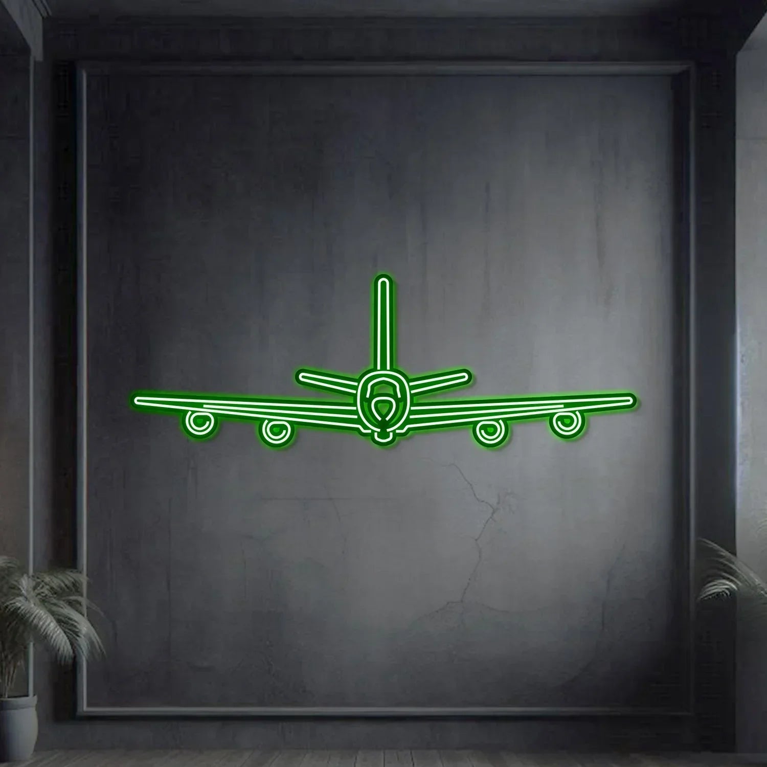 Kc-135r Stratotanker Front Metal Neon Aircraft Wall Art - Ncn0052, side view - House Of Avana