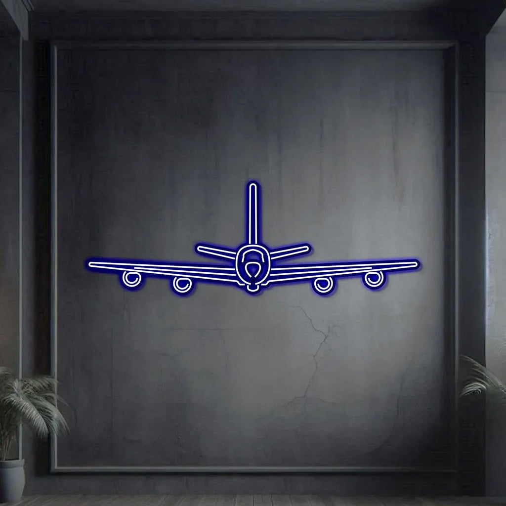 Kc-135r Stratotanker Front Metal Neon Aircraft Wall Art - Ncn0052, detail shot - House Of Avana