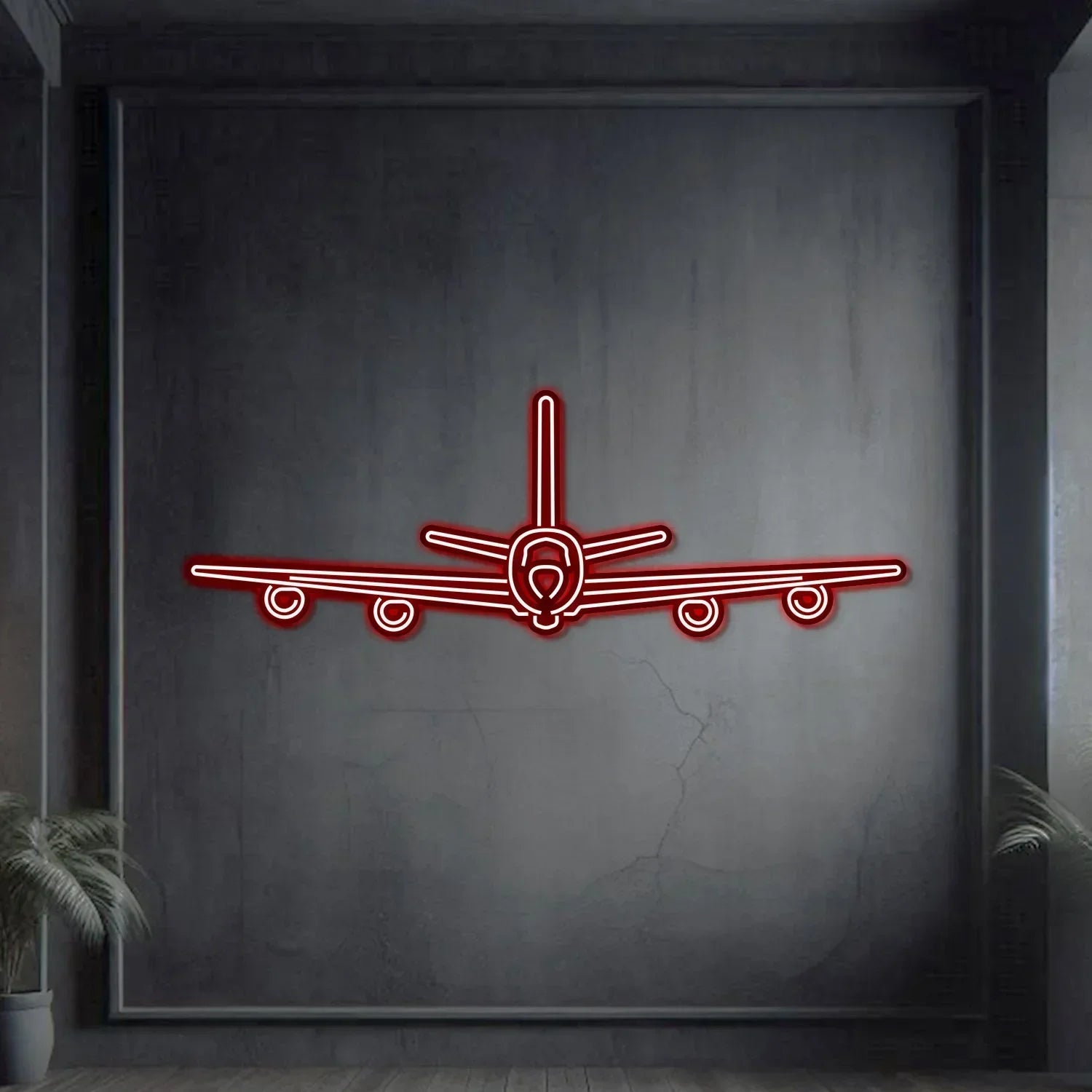 Kc-135r Stratotanker Front Metal Neon Aircraft Wall Art - Ncn0052, top view - House Of Avana