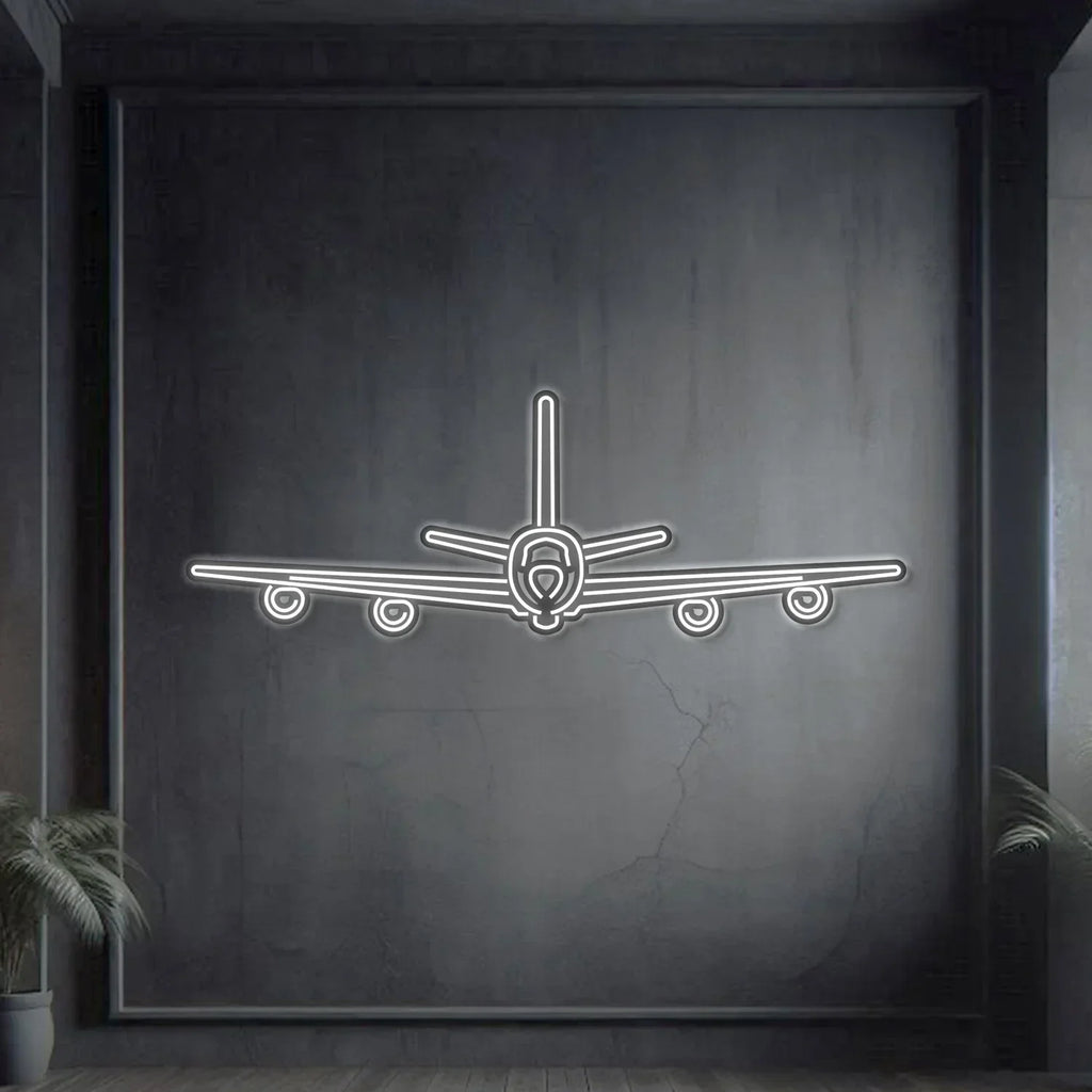 Kc-135r Stratotanker Front Metal Neon Aircraft Wall Art - Ncn0052, front view - House Of Avana
