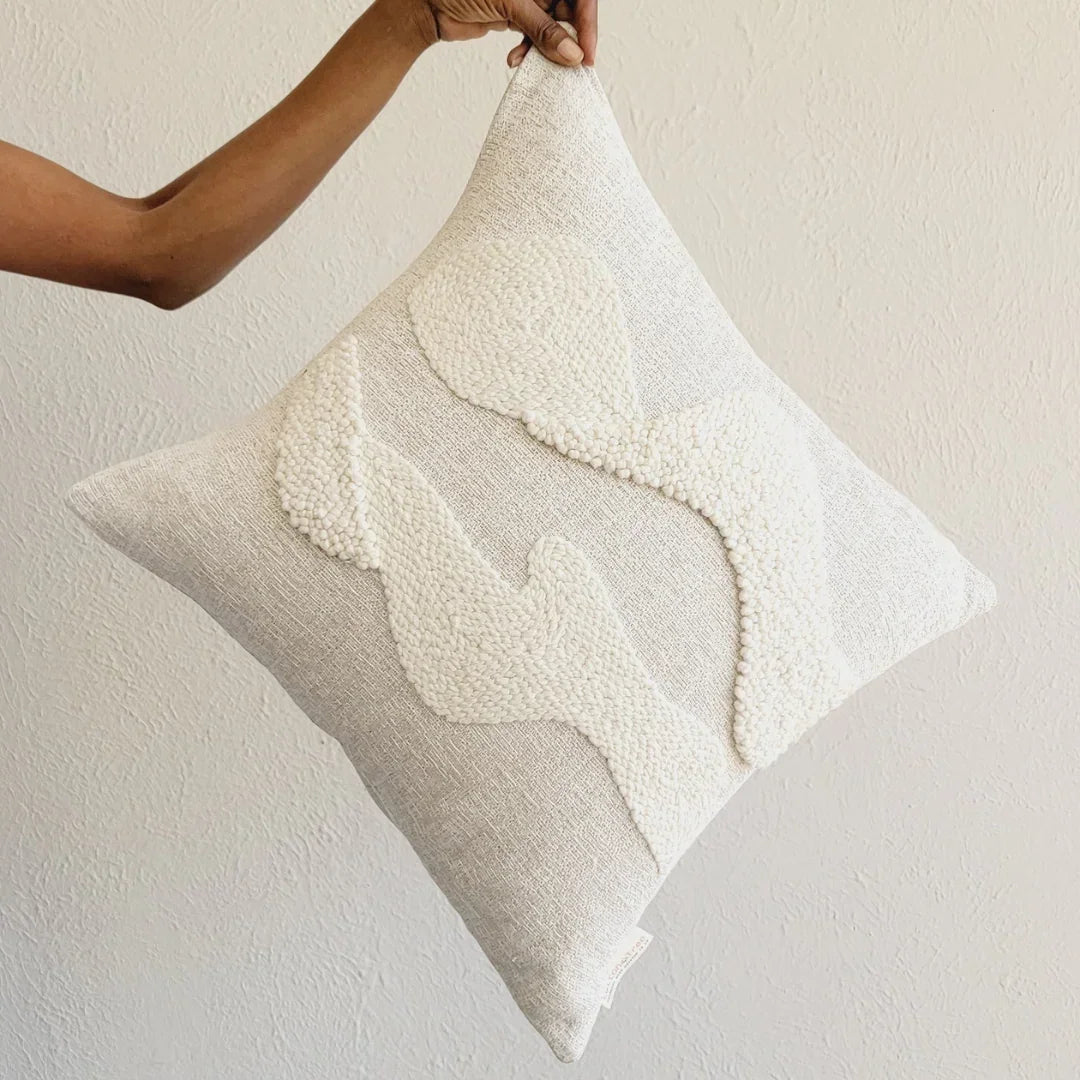 Karoo Cloud Eco-Cotton Throw Pillow Kanju Interiors