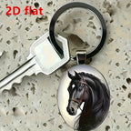 Keychain - Faux Gemstone Glass Horse