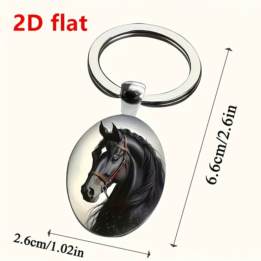 Keychain - Faux Gemstone Glass Horse