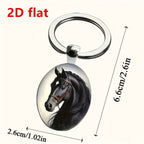 Keychain - Faux Gemstone Glass Horse