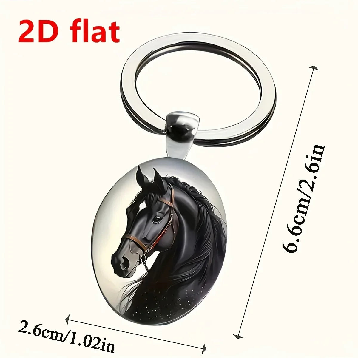 Keychain - Faux Gemstone Glass Horse