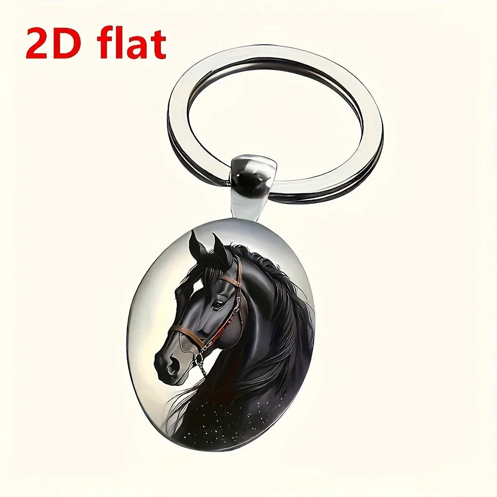 Keychain - Faux Gemstone Glass Horse