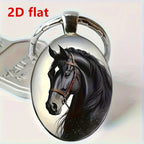 Keychain - Faux Gemstone Glass Horse