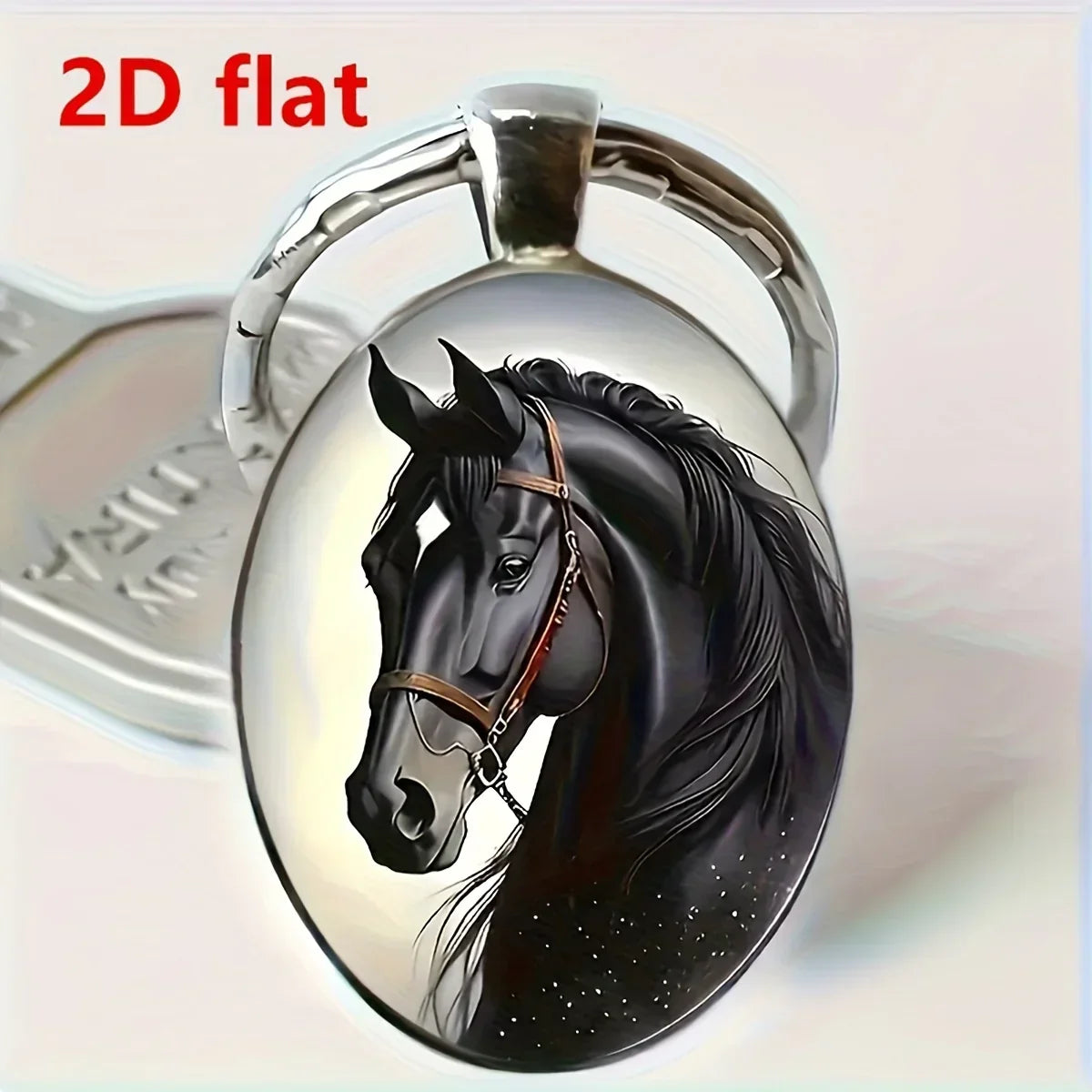 Keychain - Faux Gemstone Glass Horse