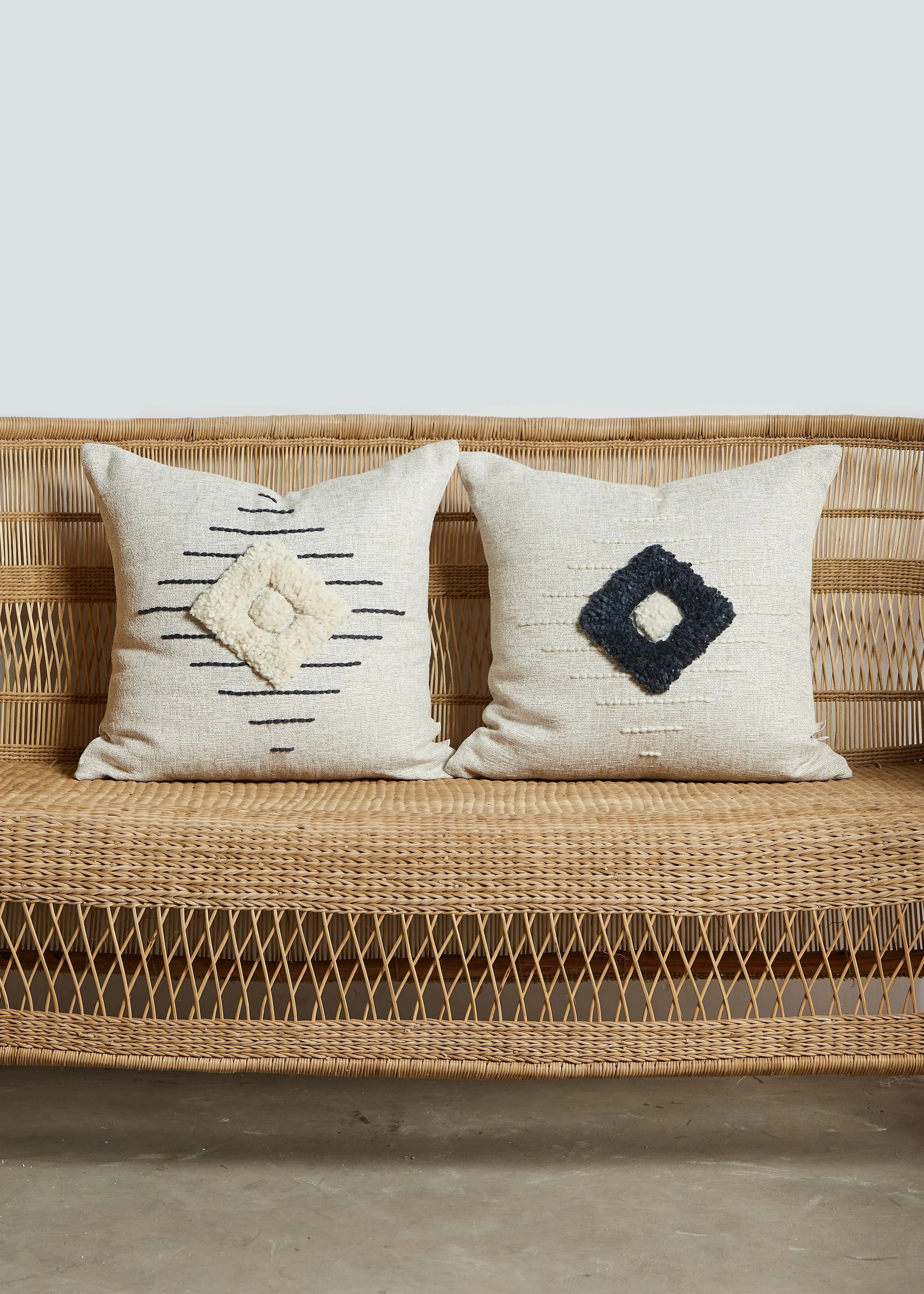 Khanya Throw Pillow in Grey and White Kanju Interiors
