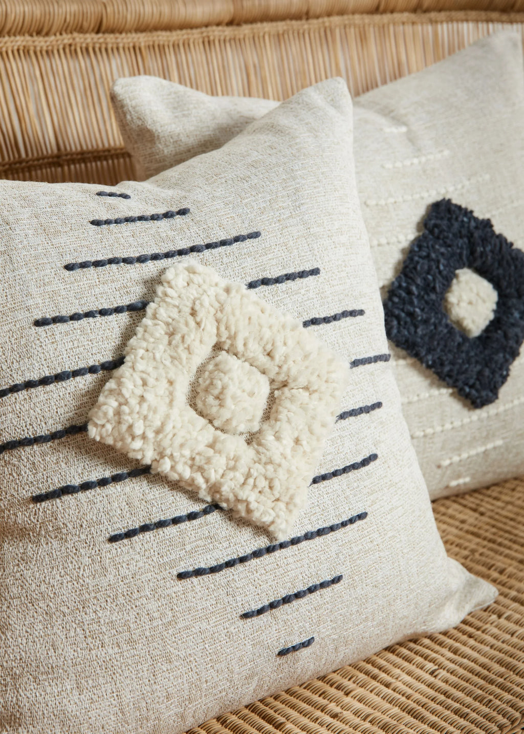 Khanya Throw Pillow in Grey and White Kanju Interiors