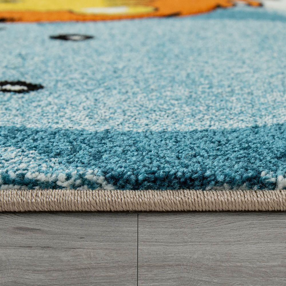 Kids Room Rug Lilo Cute Zoo Animals with 3d Effect - Cream Colorful, back view - House Of Avana